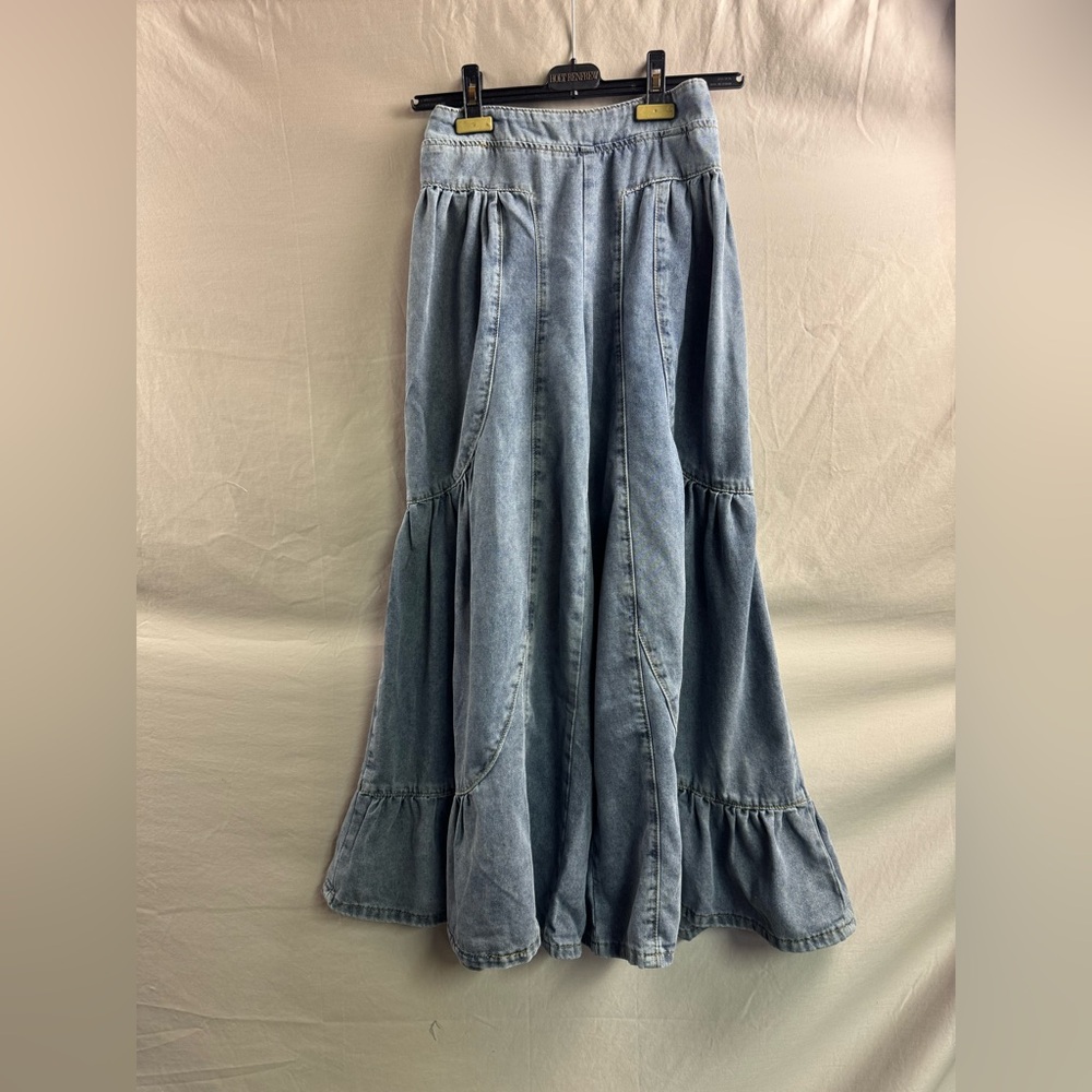 Boho Wide Leg Denim Jeans - Picture 9 of 9